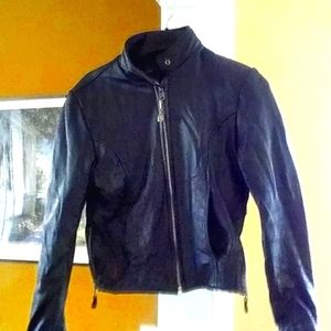 Leather motorcycle jacket size Medium / Black